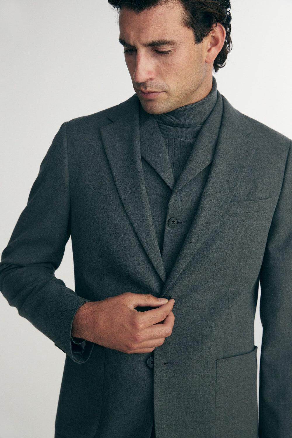 Flannel extra-fitted blazer
