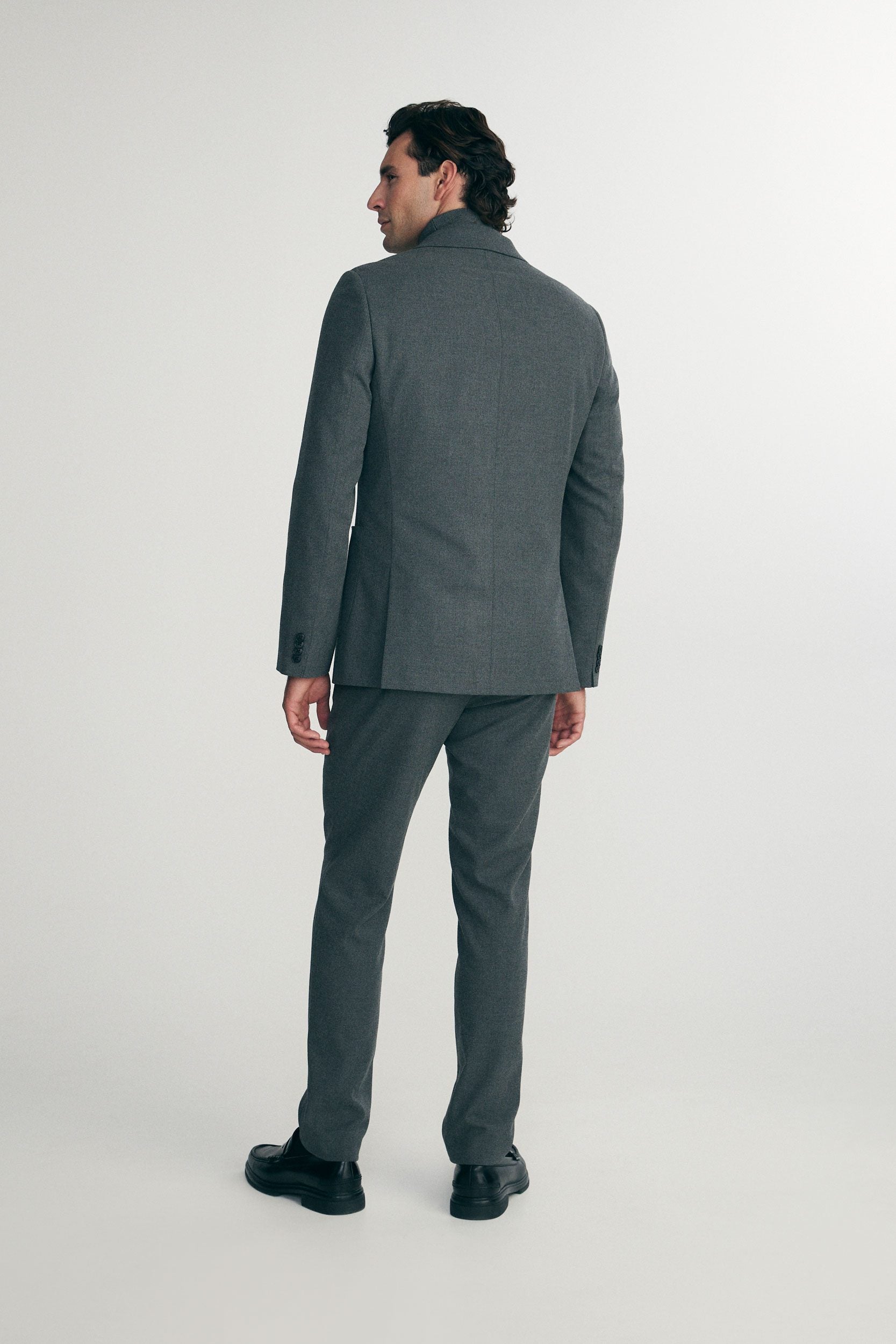 Flannel extra-fitted blazer