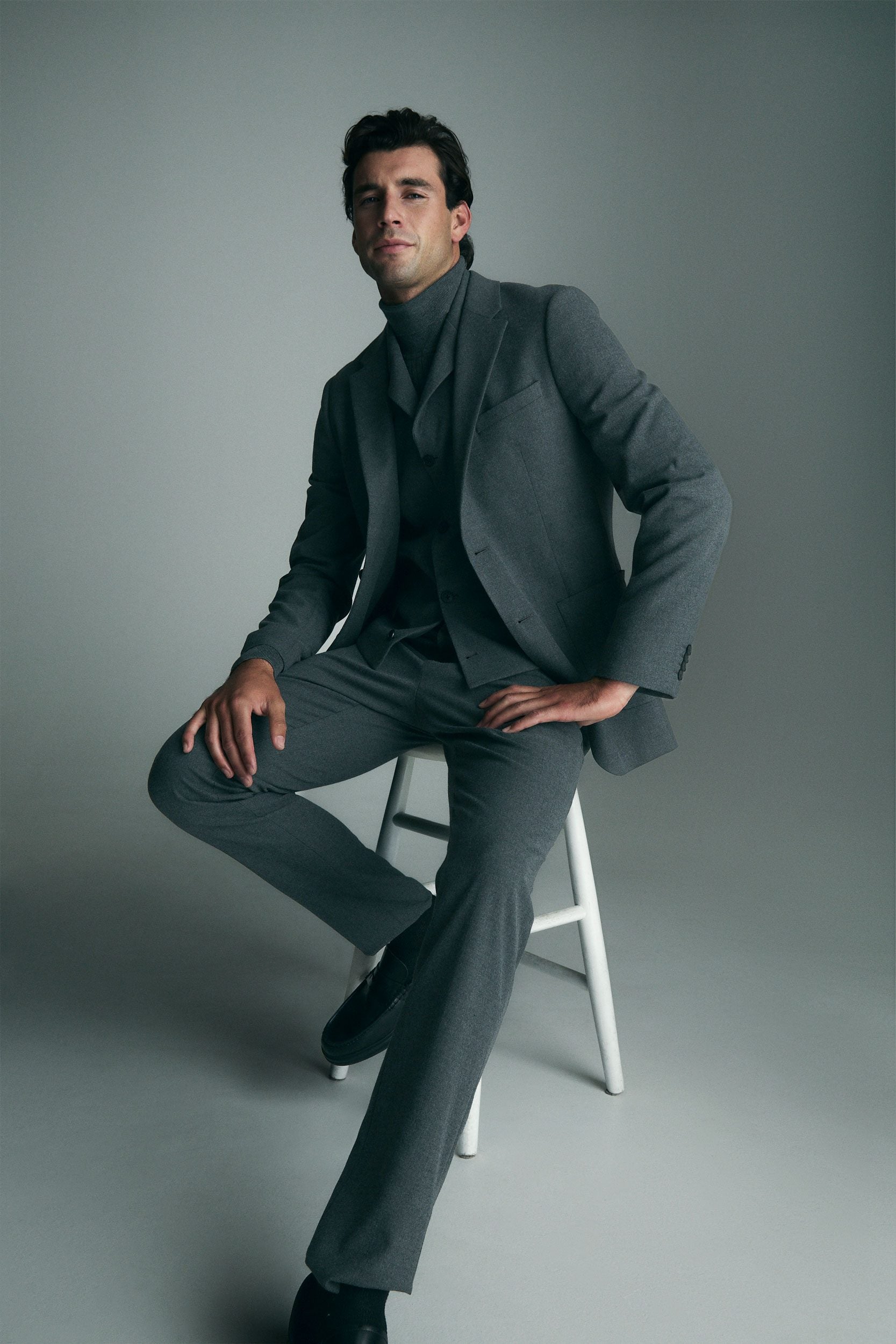 Flannel extra-fitted blazer