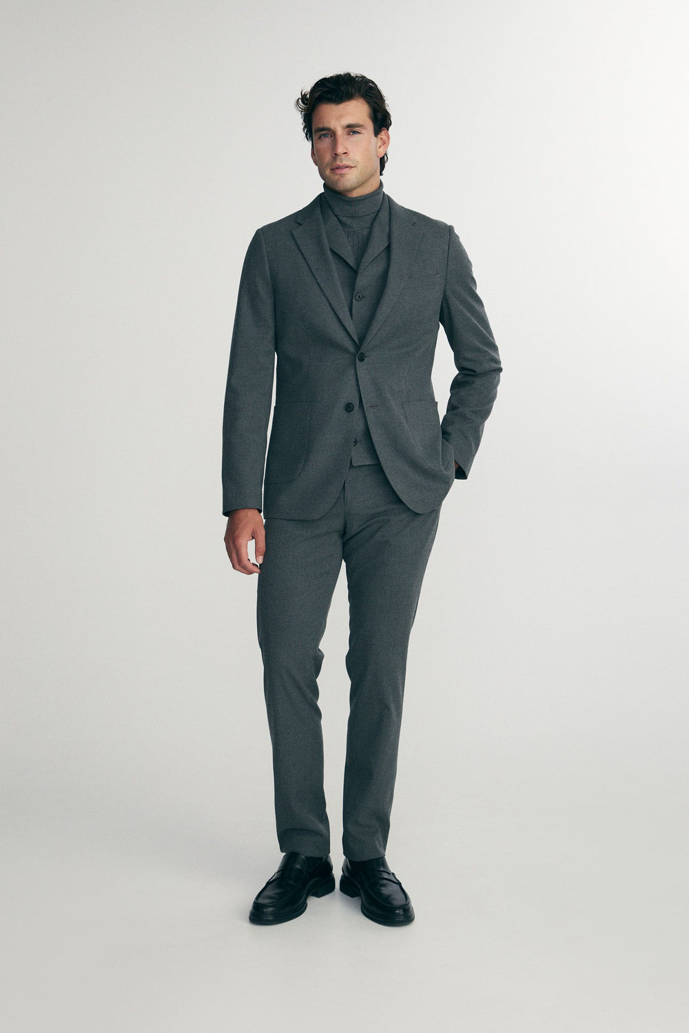 Flannel extra-fitted blazer