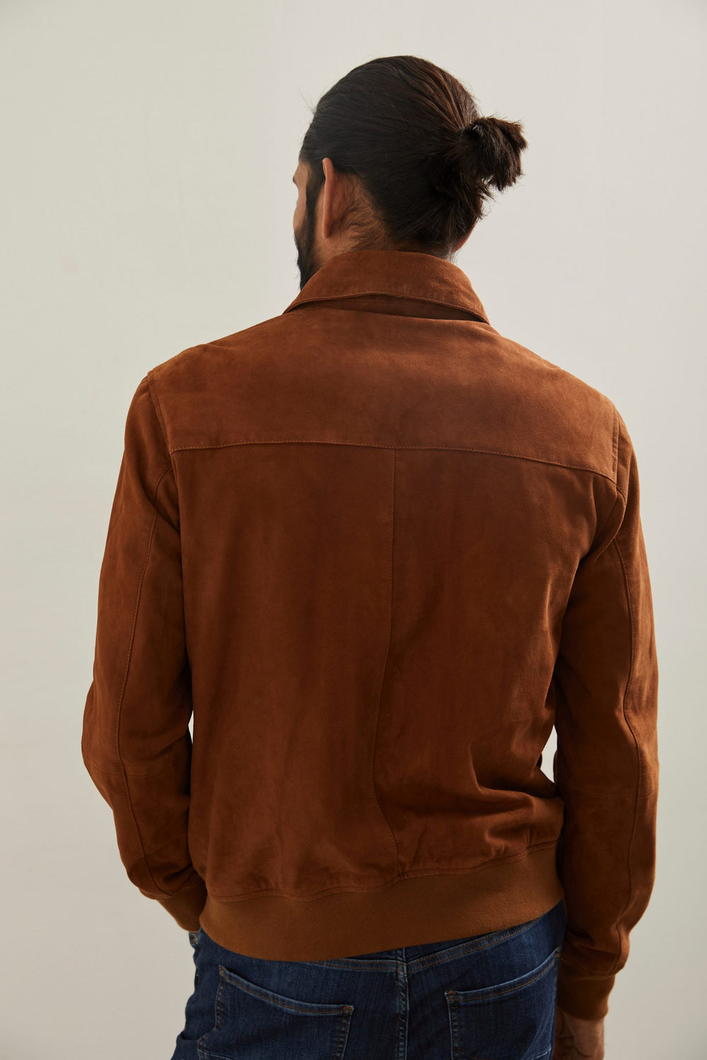 Suede bomber jacket