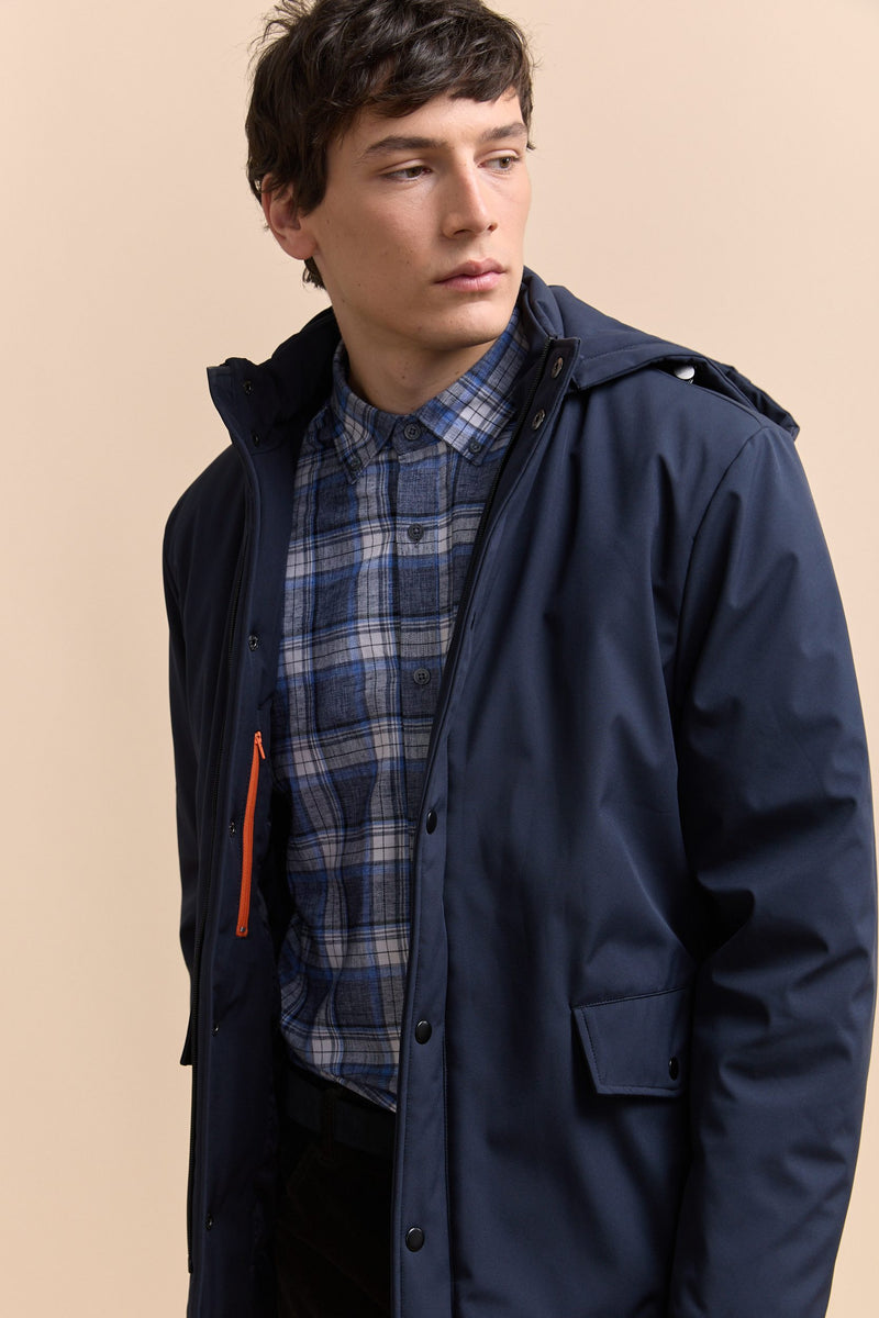 Removable hood sport coat