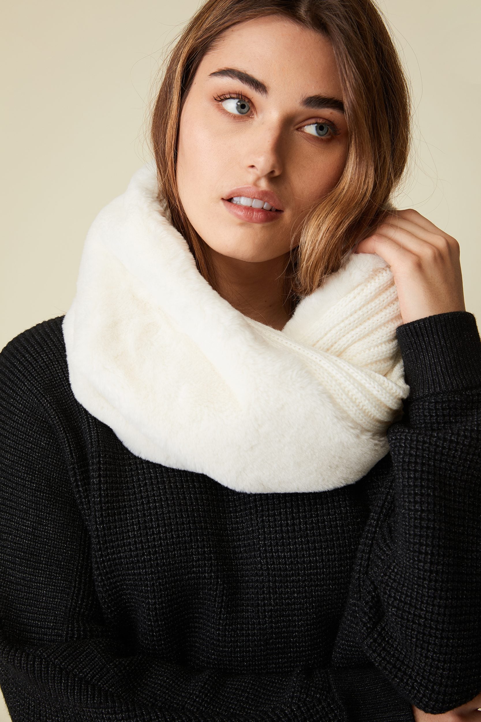 Faux fur infinity scarf