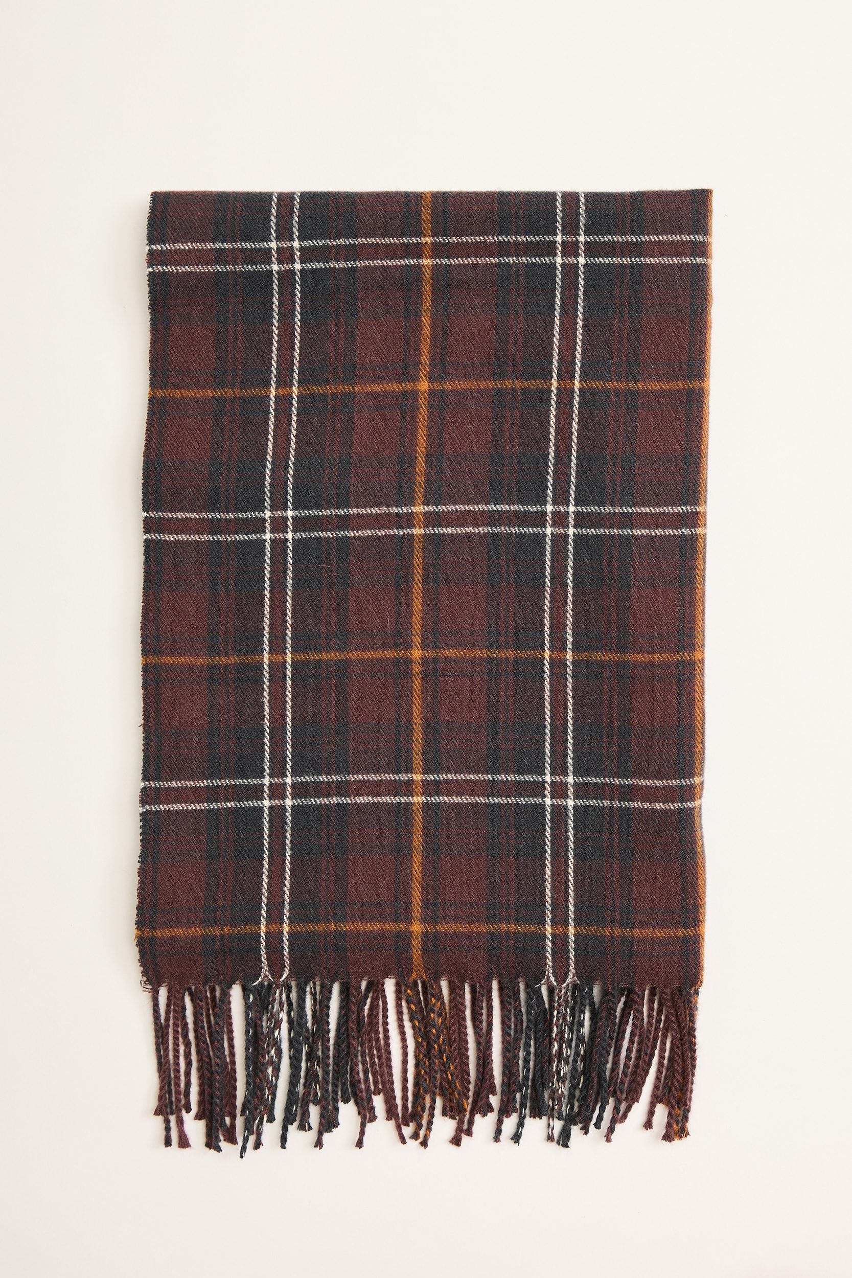 Plaid Scarf With Fringes