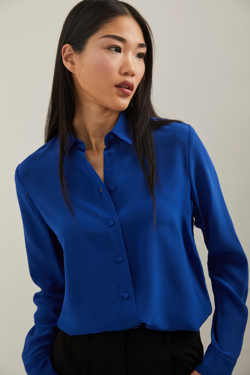 Regular silk shirt