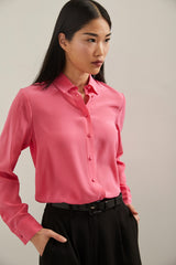 Regular silk shirt