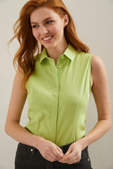 Poplin sleeveless shirt