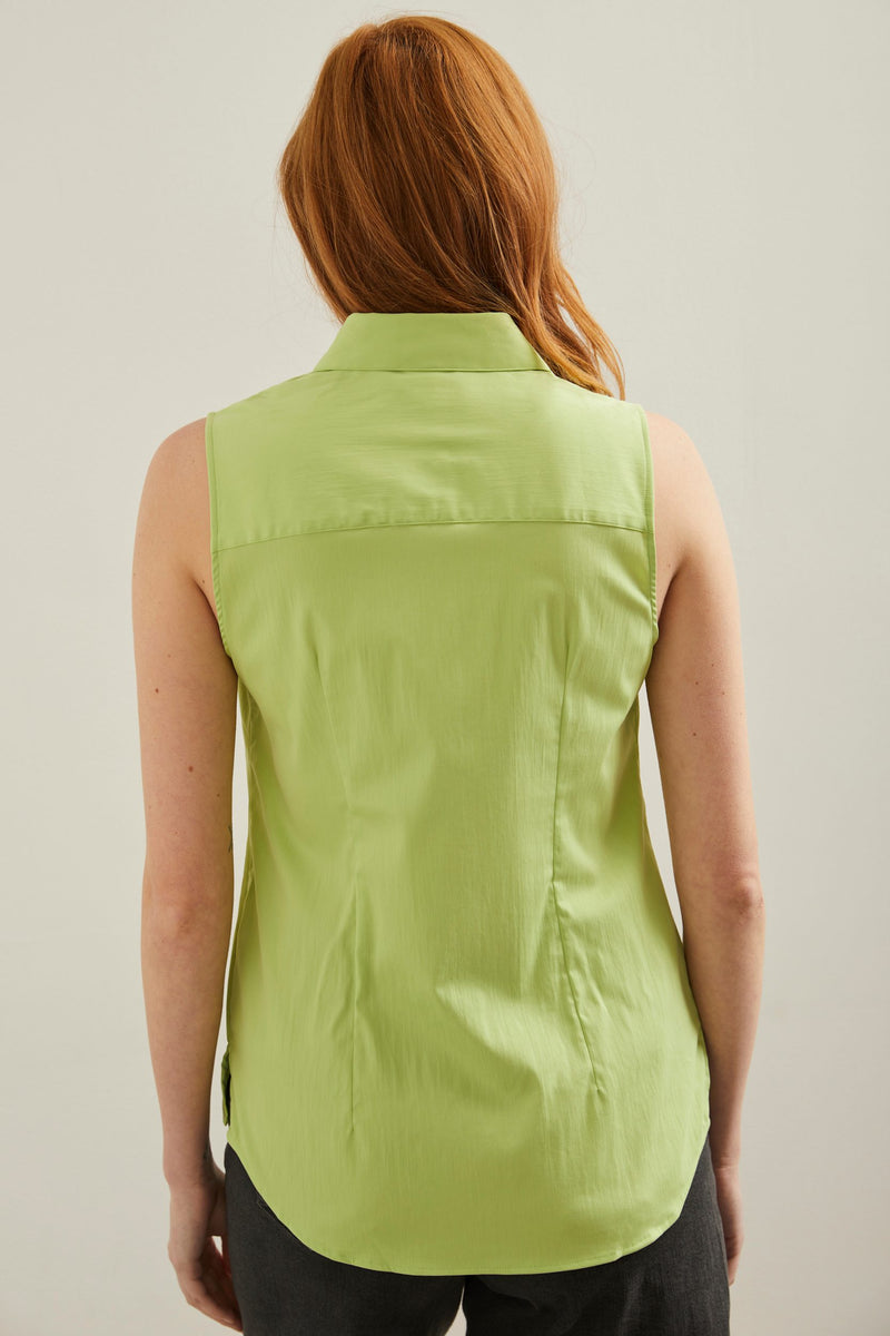 Poplin sleeveless shirt