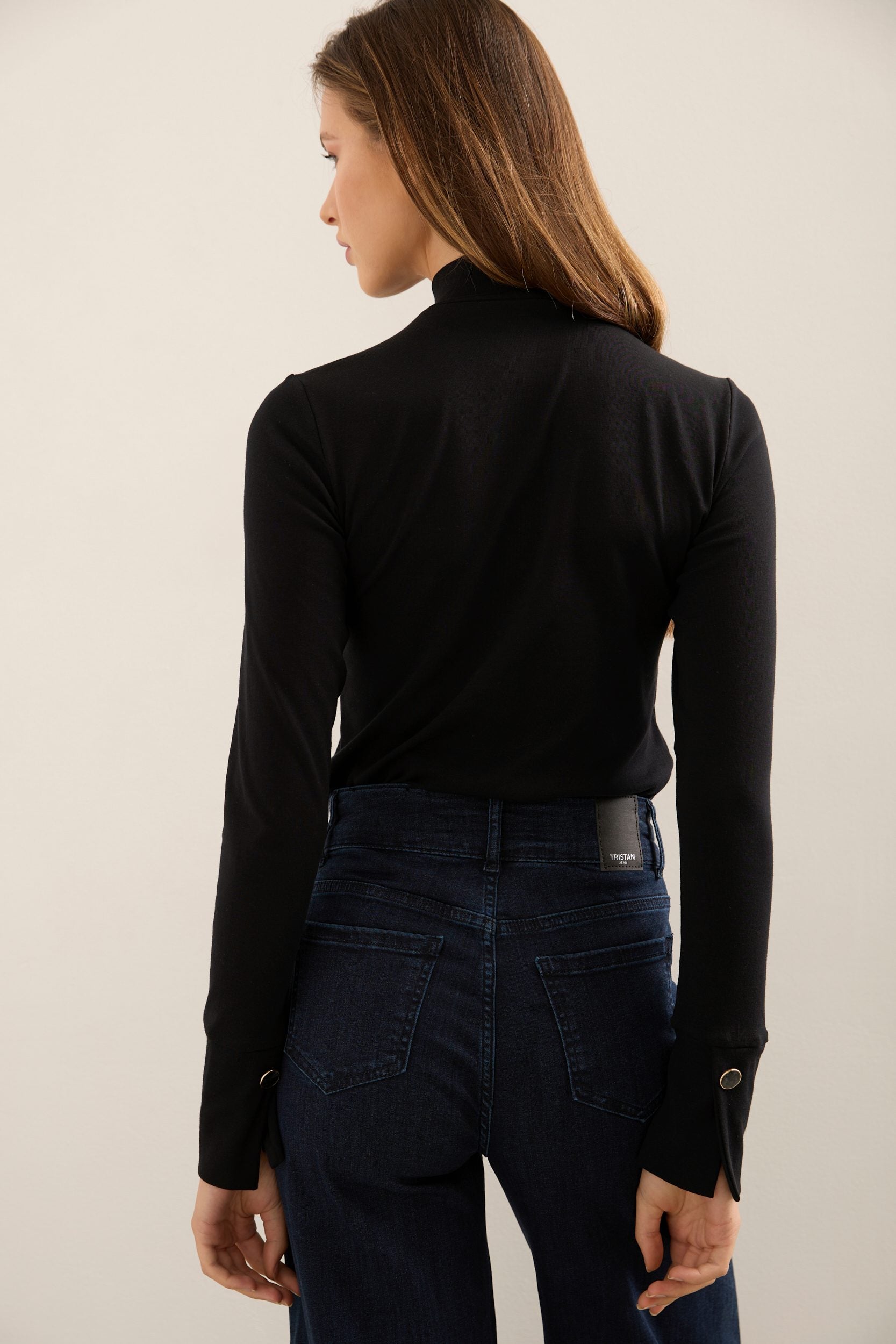 Mock Neck Top With Large Cuffs