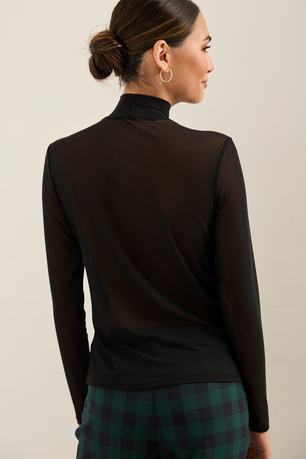 Micro Mesh Top With Front Yoke