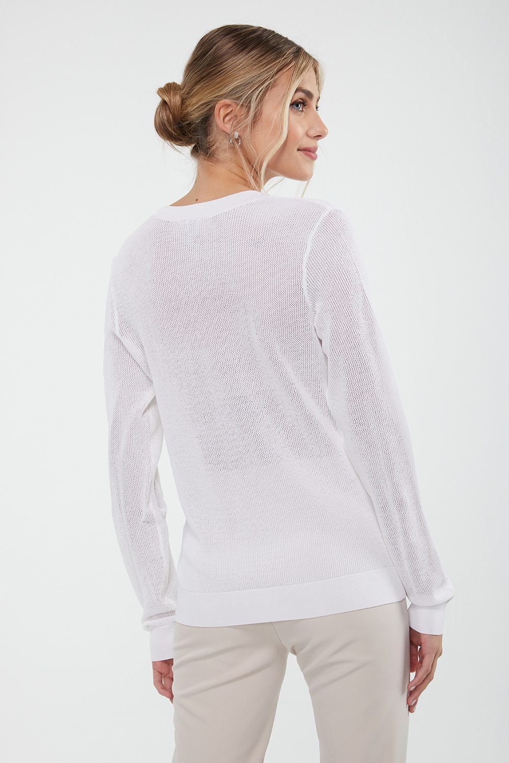 Mesh V neck sweater