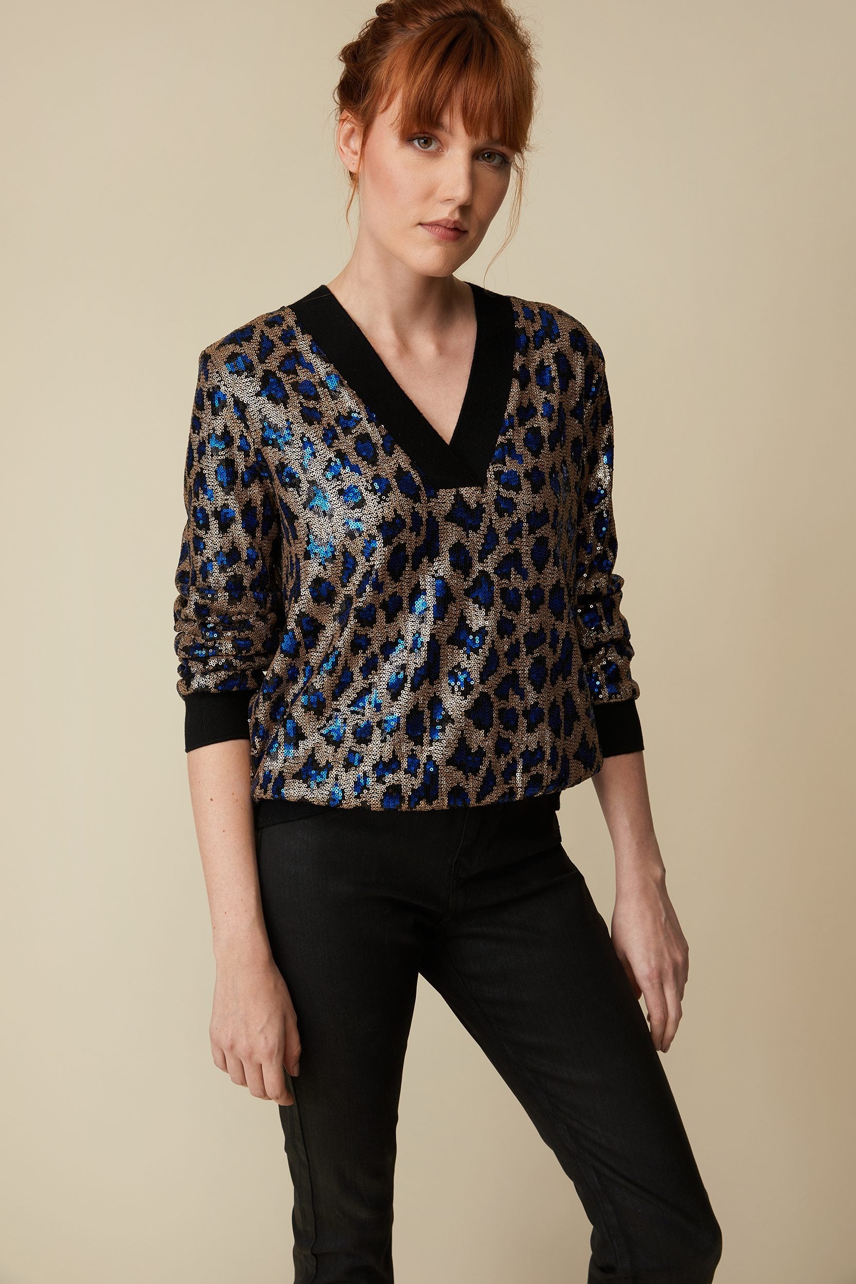 Leopard top with sequins