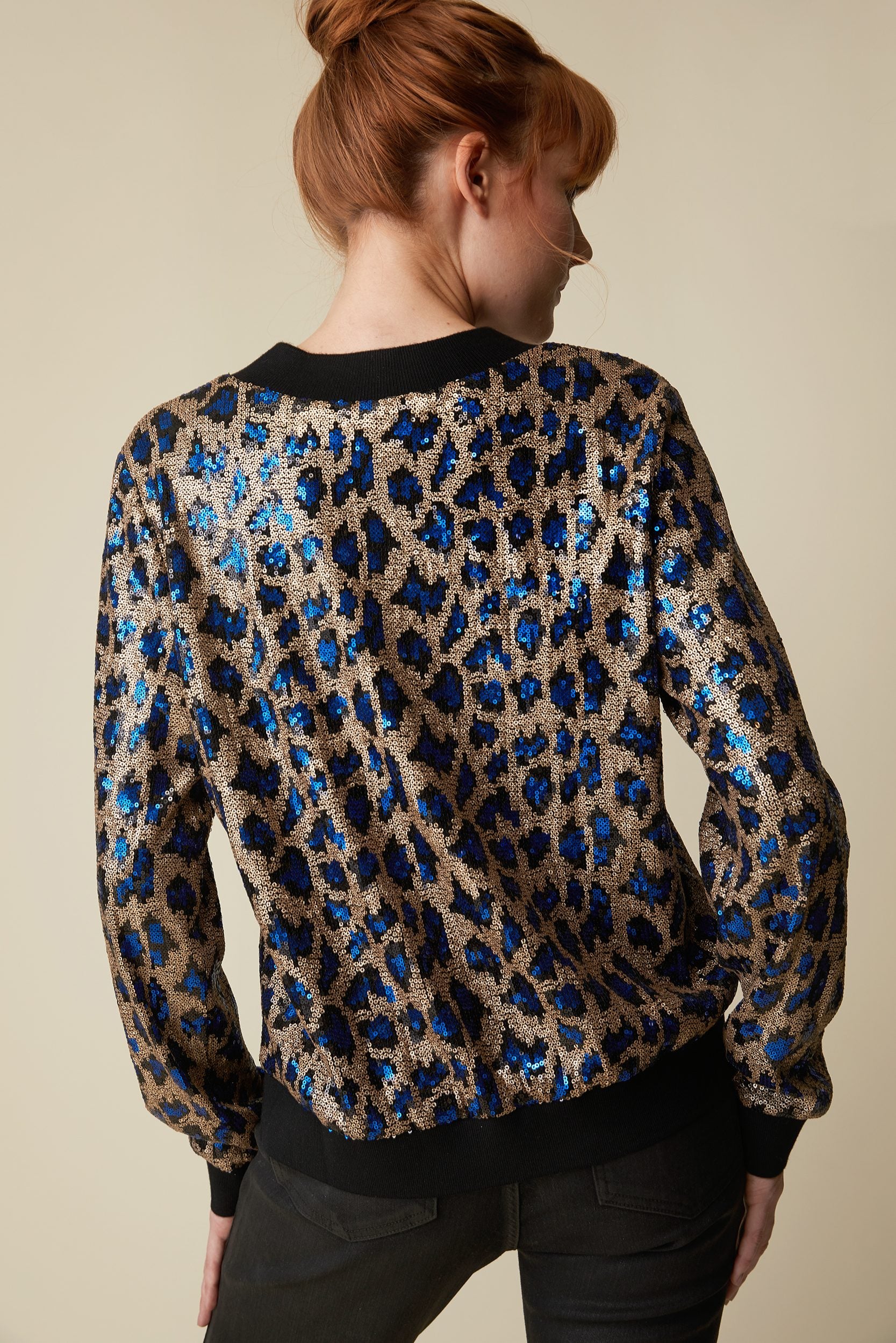 Leopard top with sequins