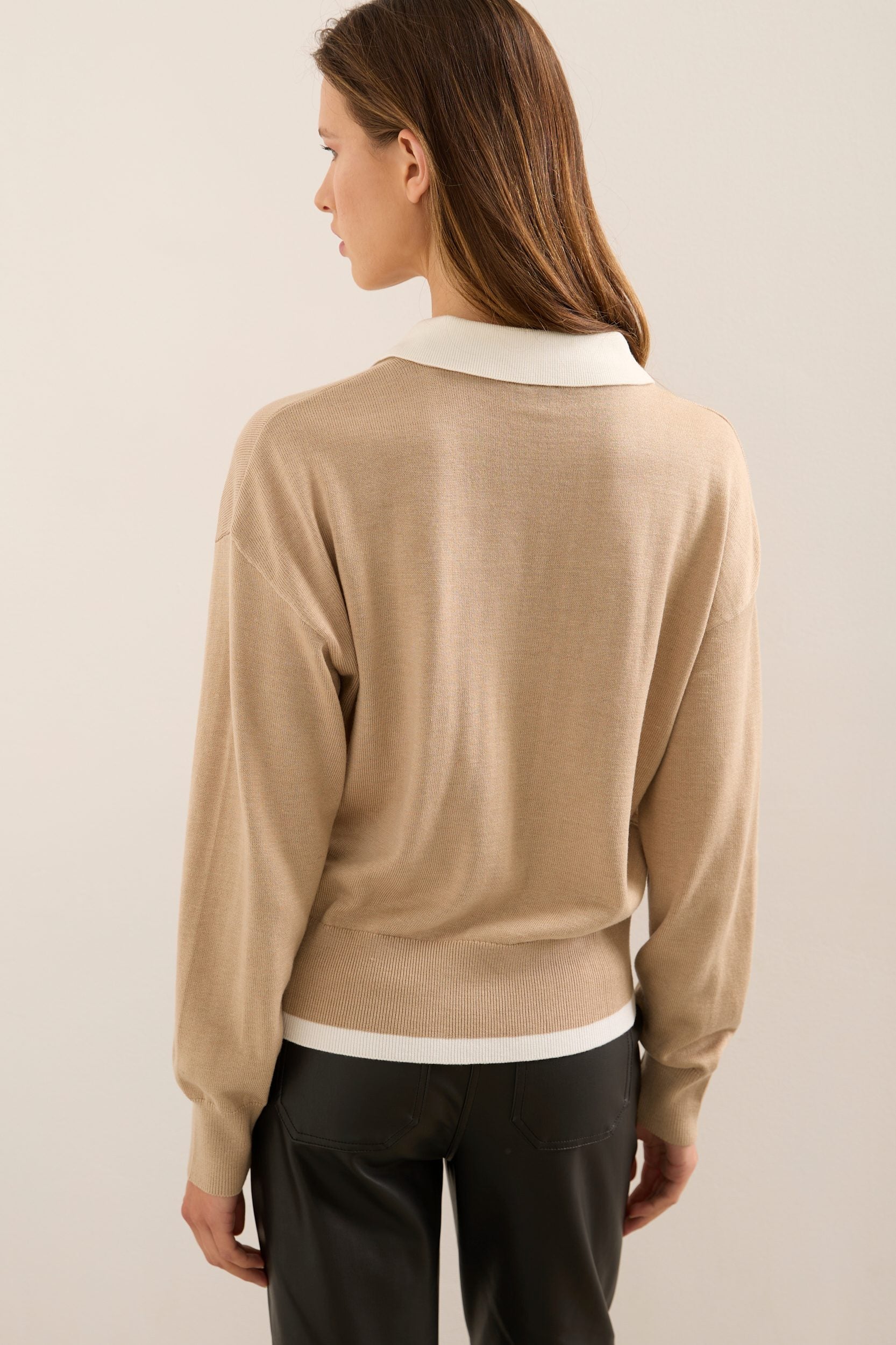 Double Neck Sweater With Front Zip