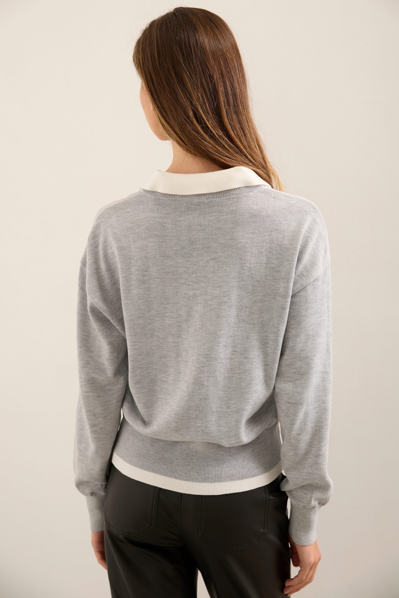 Double Neck Sweater With Front Zip