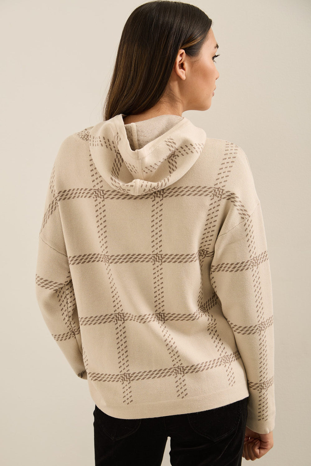 Hooded Jacquard Sweater