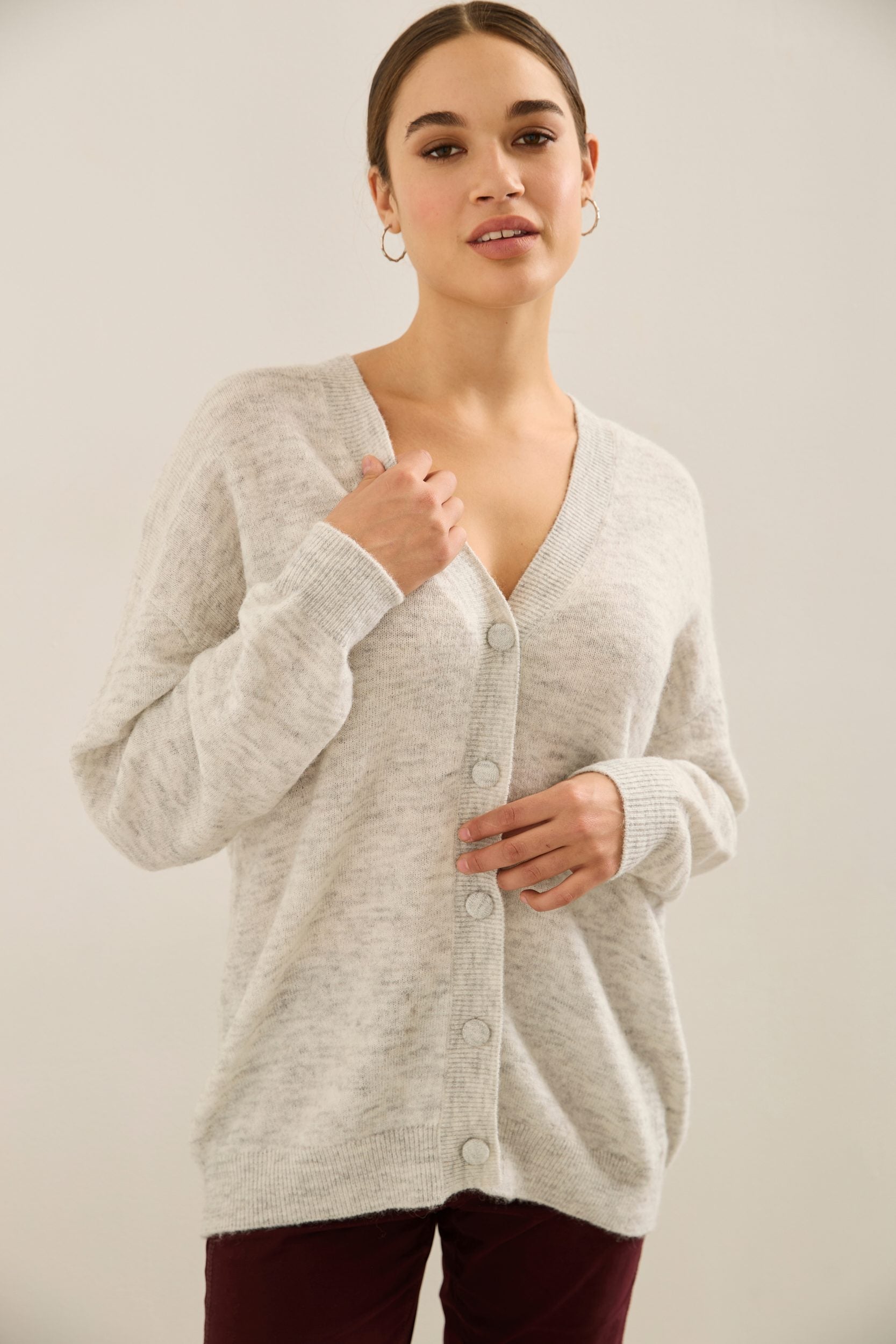 Soft oversized cardigan in woo