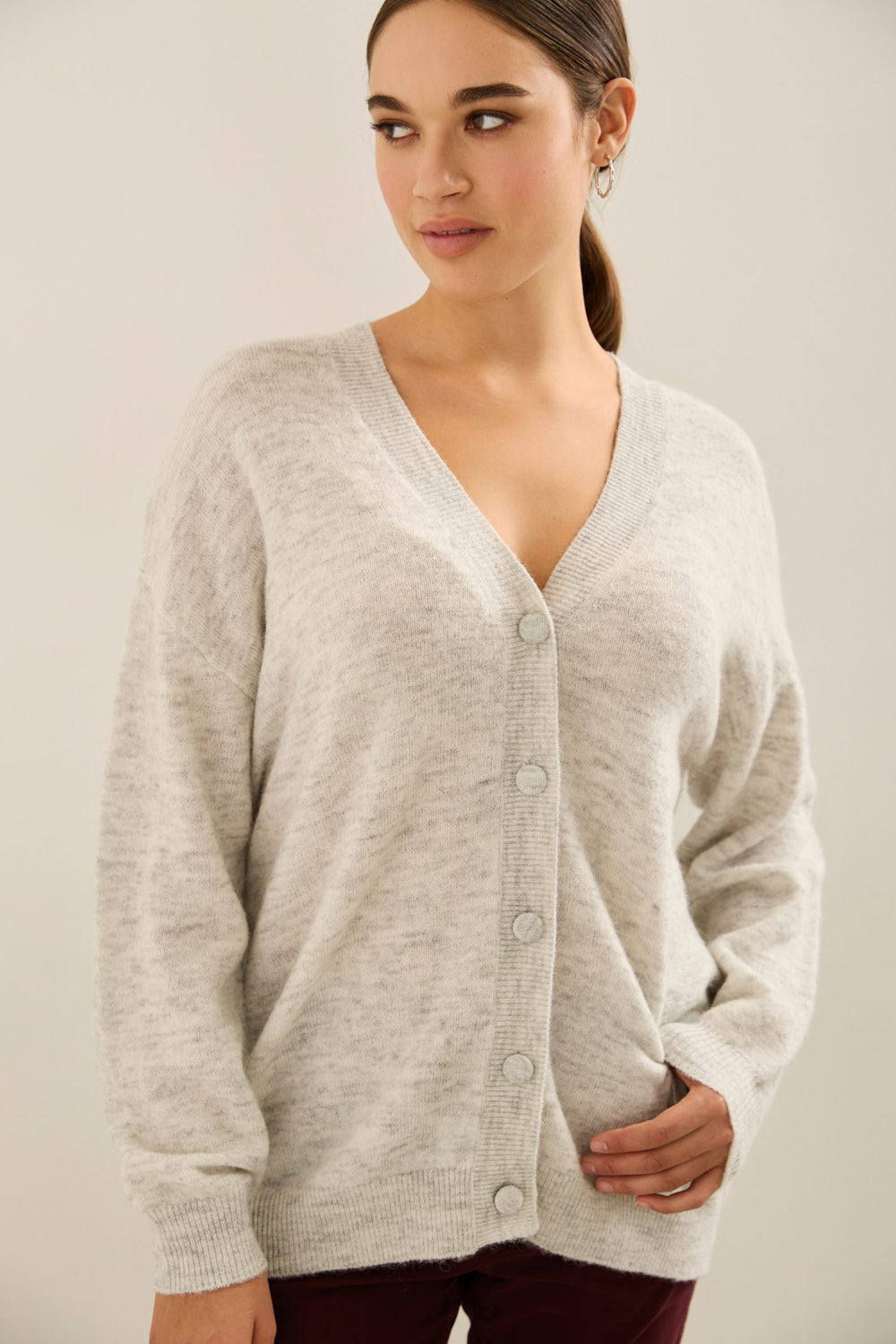 Soft oversized cardigan in woo