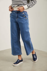 Wide leg crop high waist pant