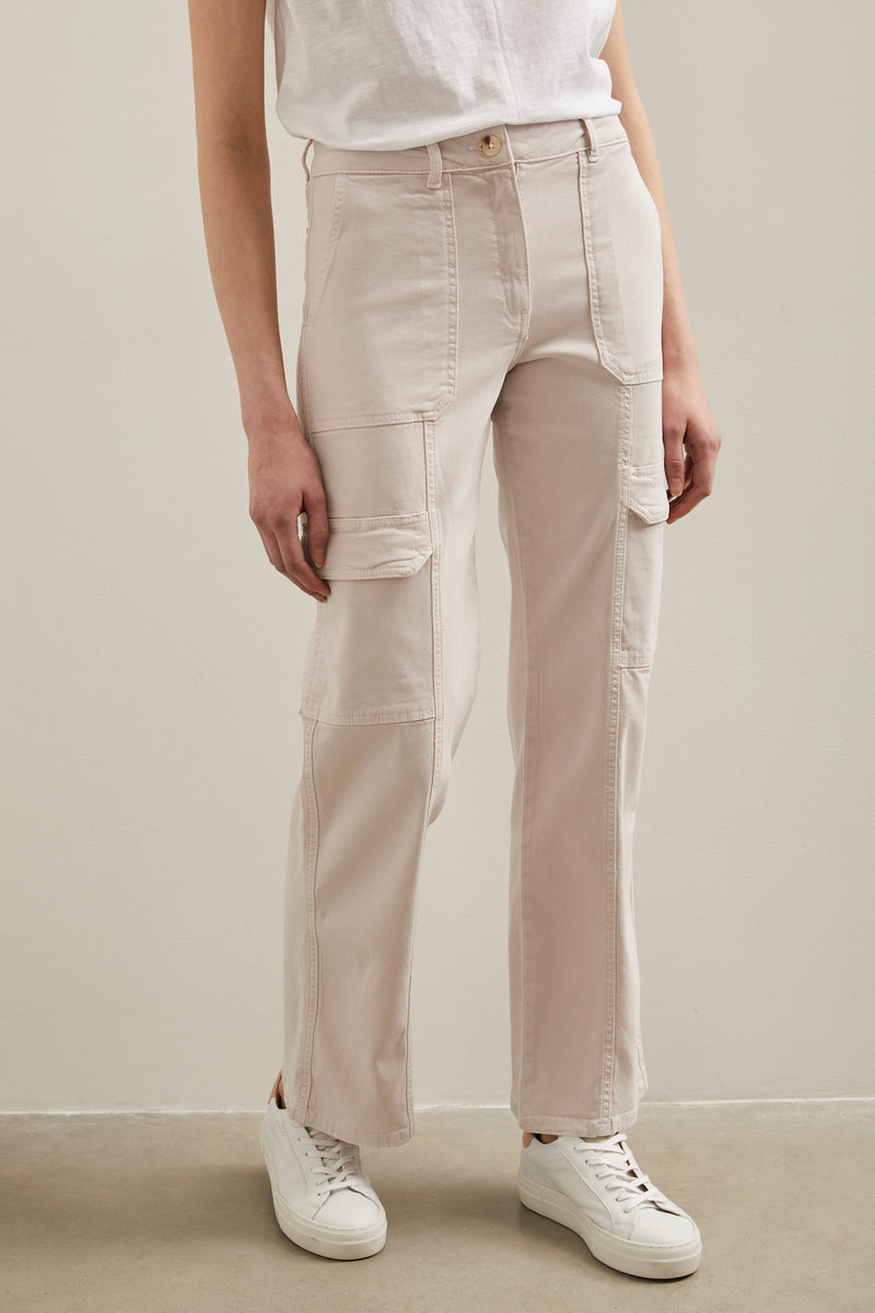 Straight cargo tencel pant