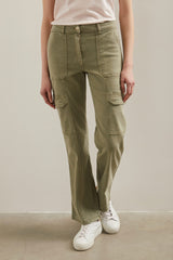 Straight cargo tencel pant