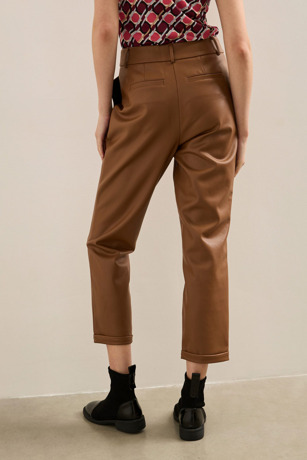 Vegan Leather Pant With Pleats