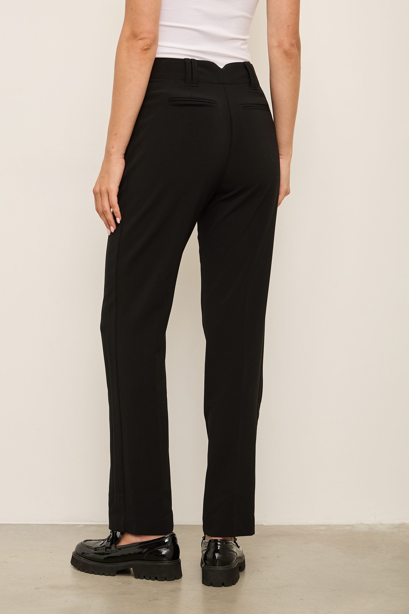 High Waist Cropped Fluid Pant With Pintuck