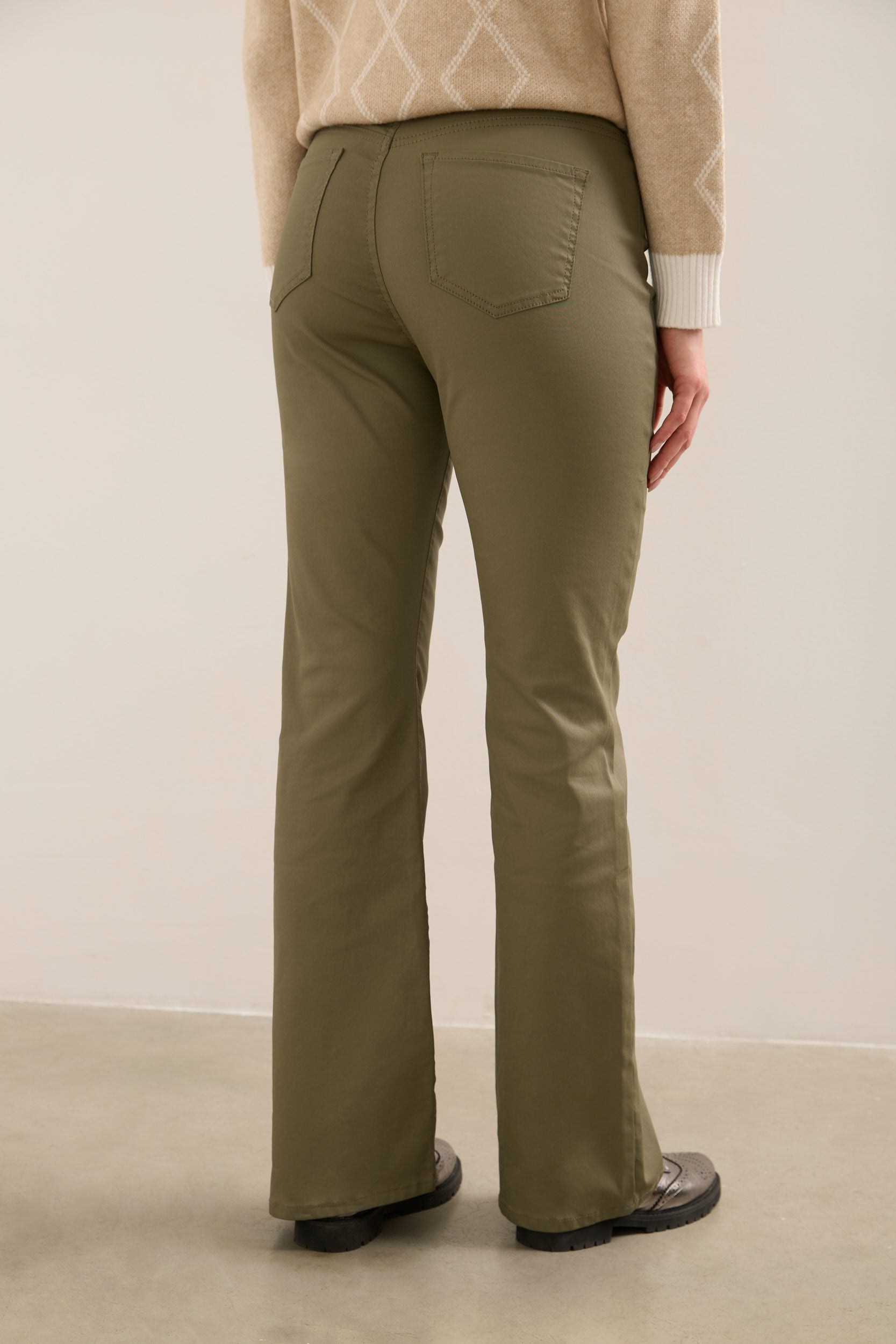 High Waist Bootcut Coated Pant