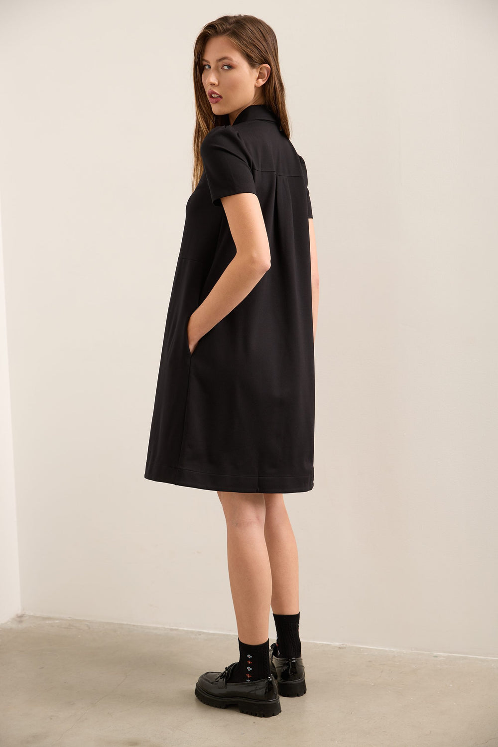 Polo Collar Swing Dress
