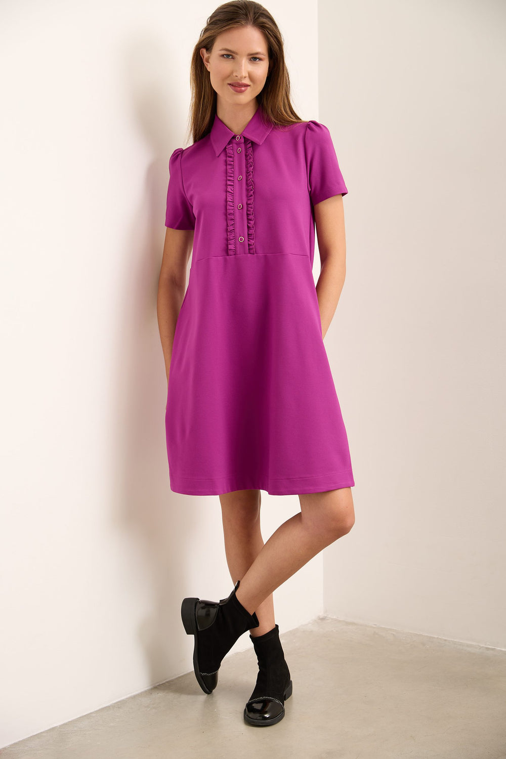 Polo Collar Swing Dress
