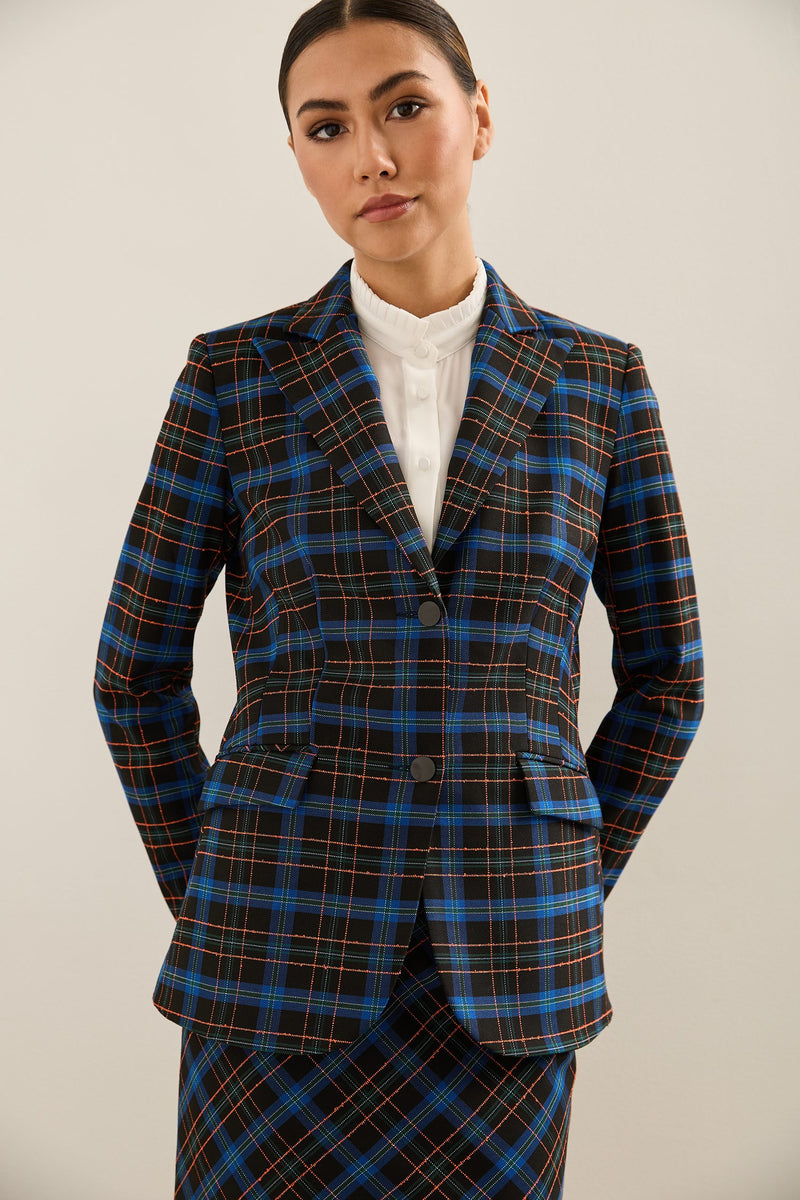 Plaid Fitted Blazer