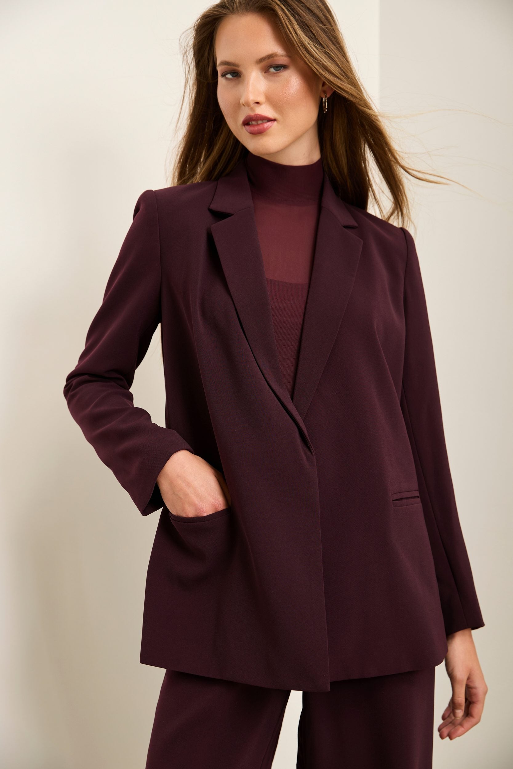 Fluid Blazer With Belt