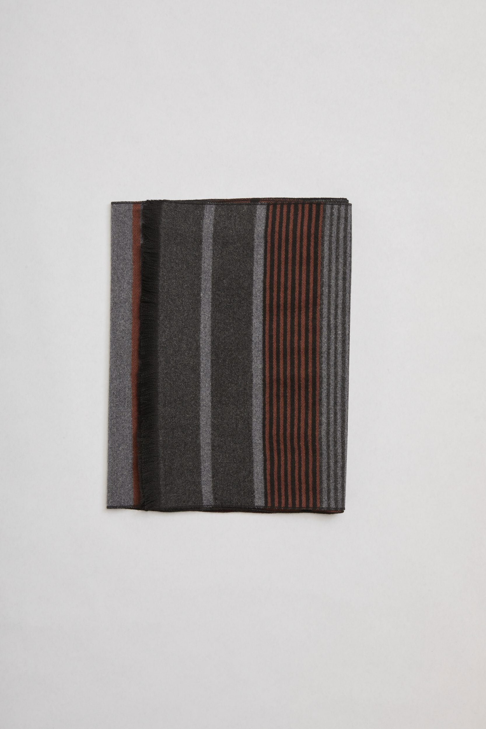 Stripes design brushed scarf