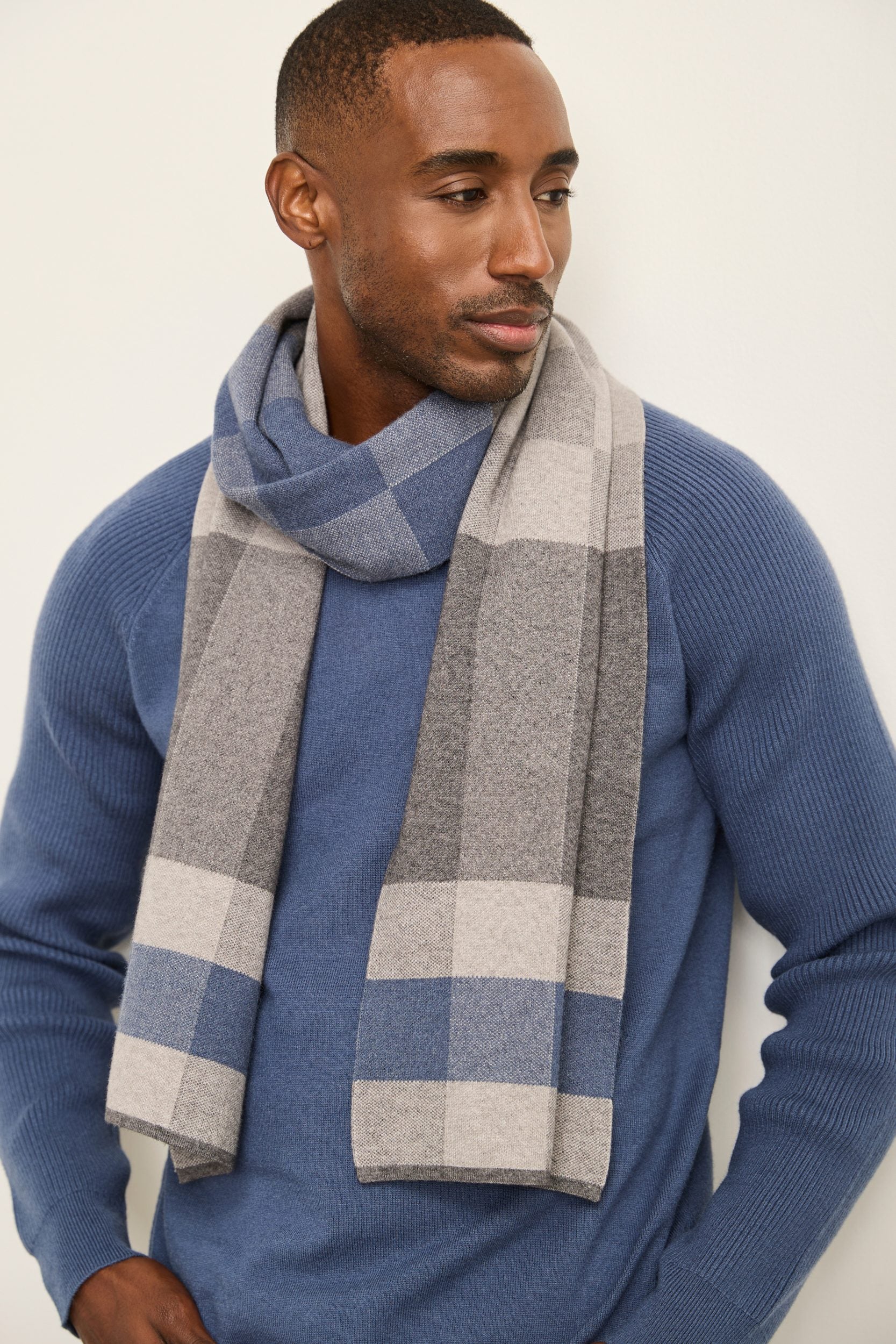 Check Knit Scarf