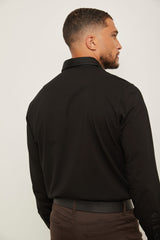 Jersey back & sleeve fitted shirt