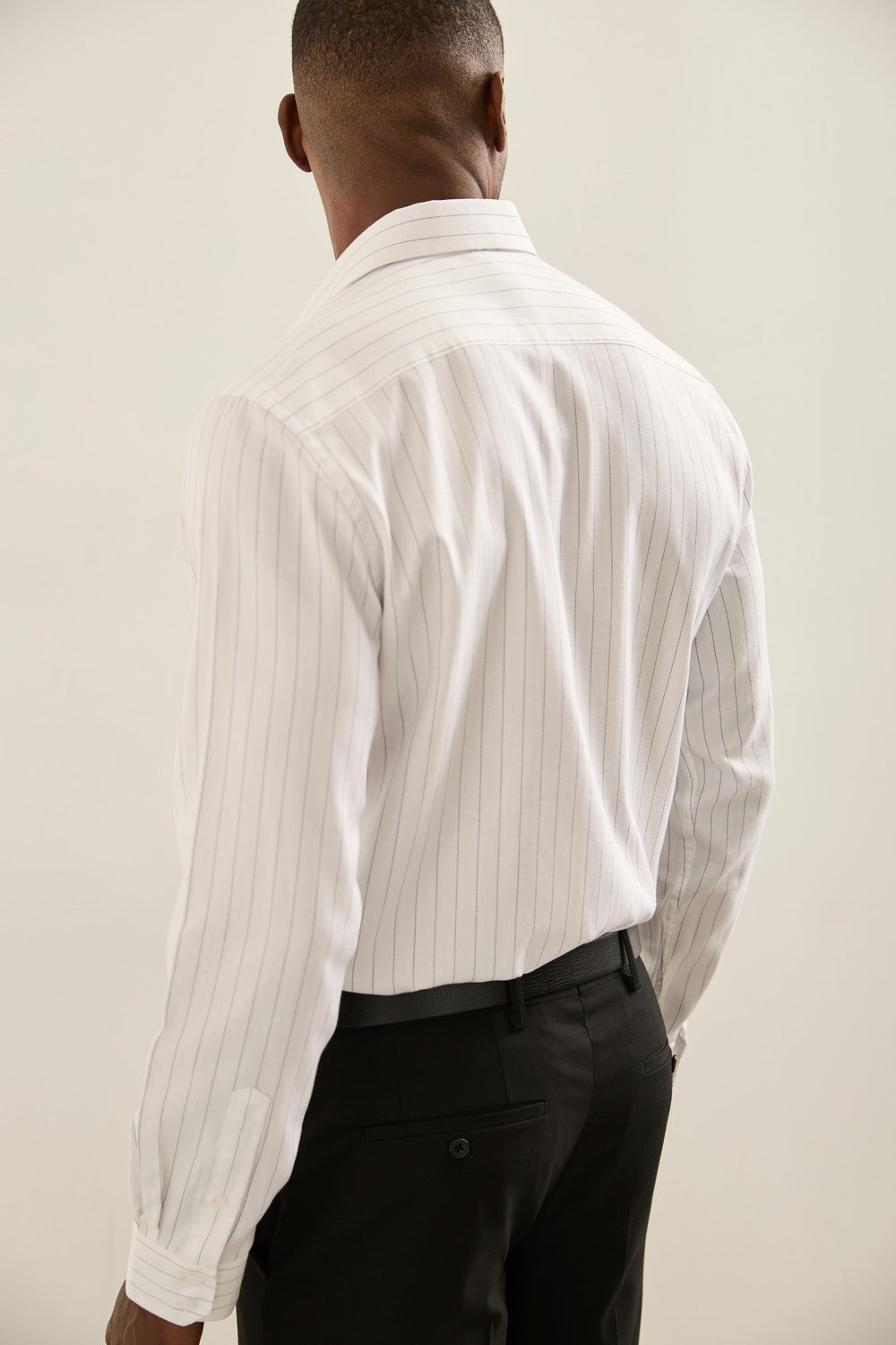 Hidden Placket Striped Fitted Shirt