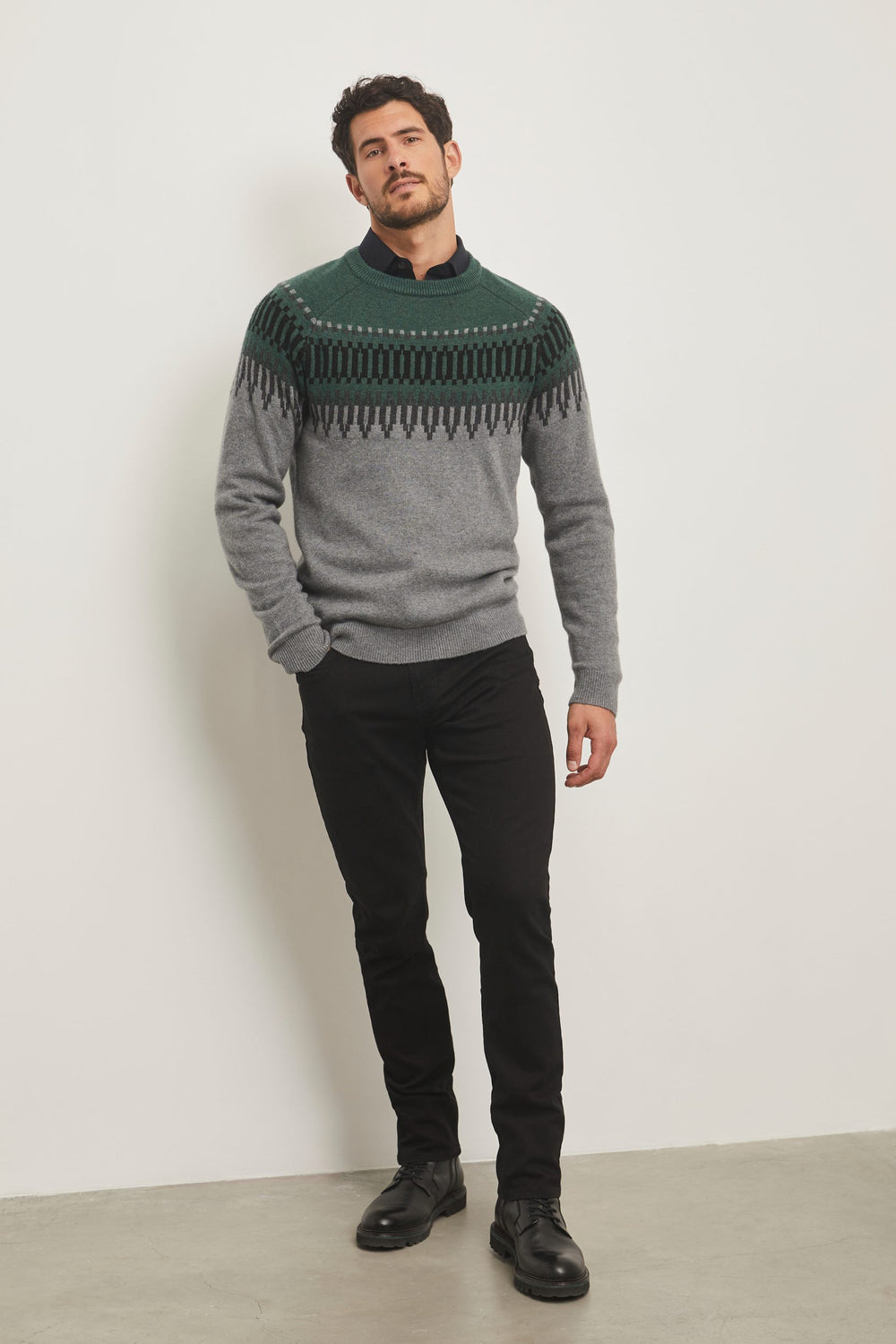 Fair isle crew sweater