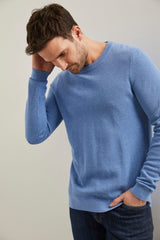 Textured crew neck sweater