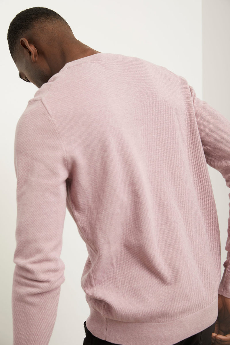 Textured crew neck sweater