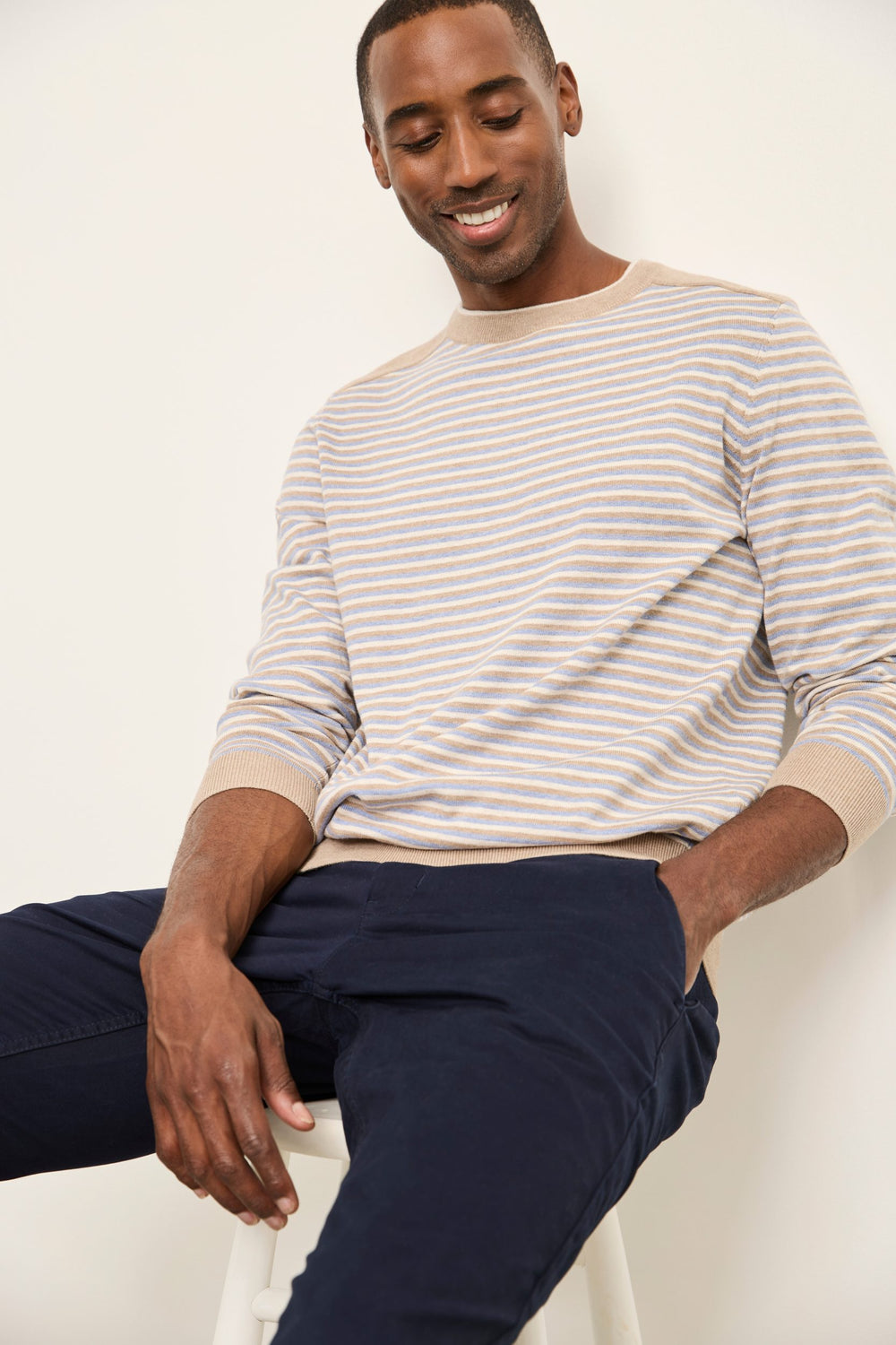 Multi Stripe Crew Neck Sweater