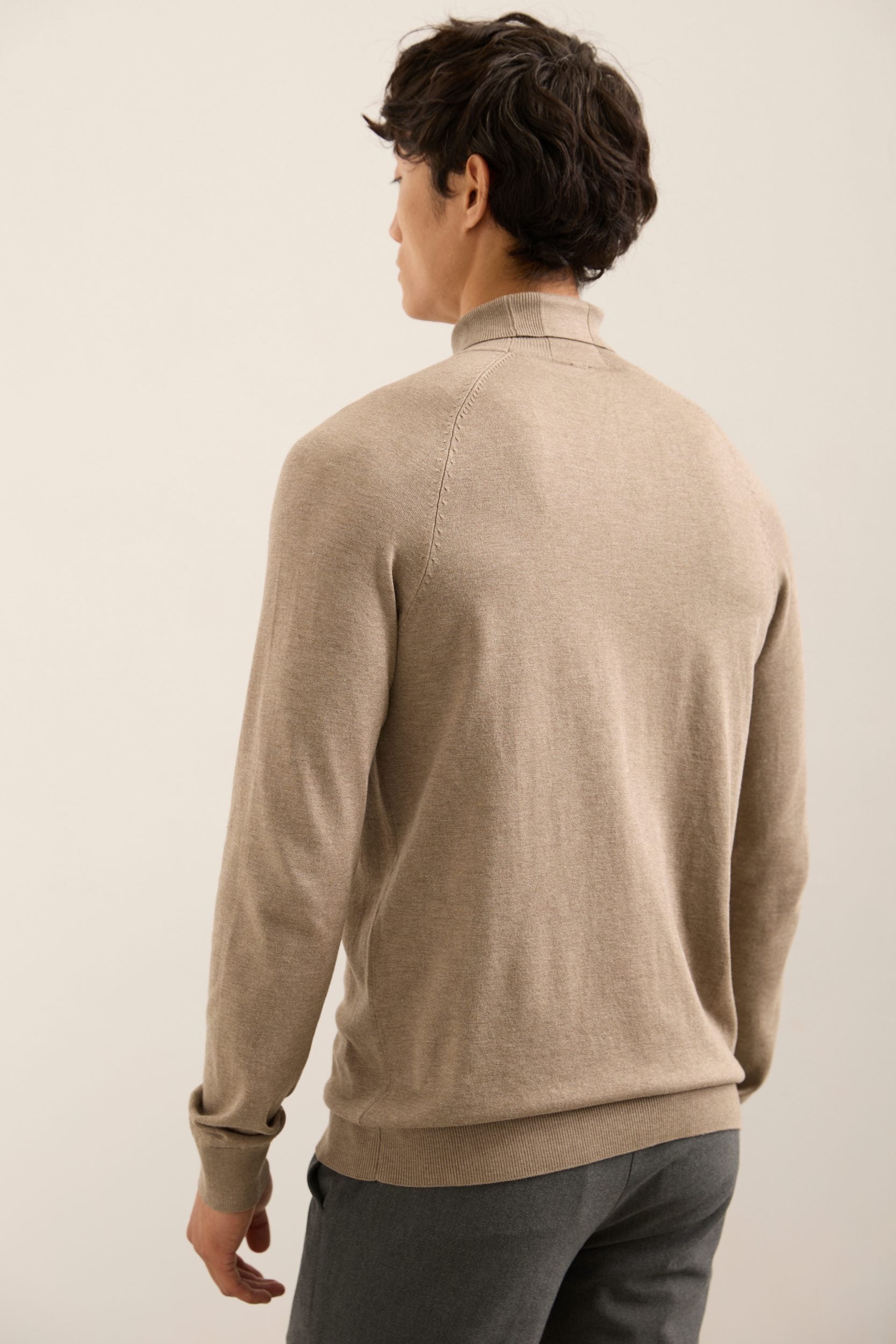 Textured Front Turtle Neck Sweater