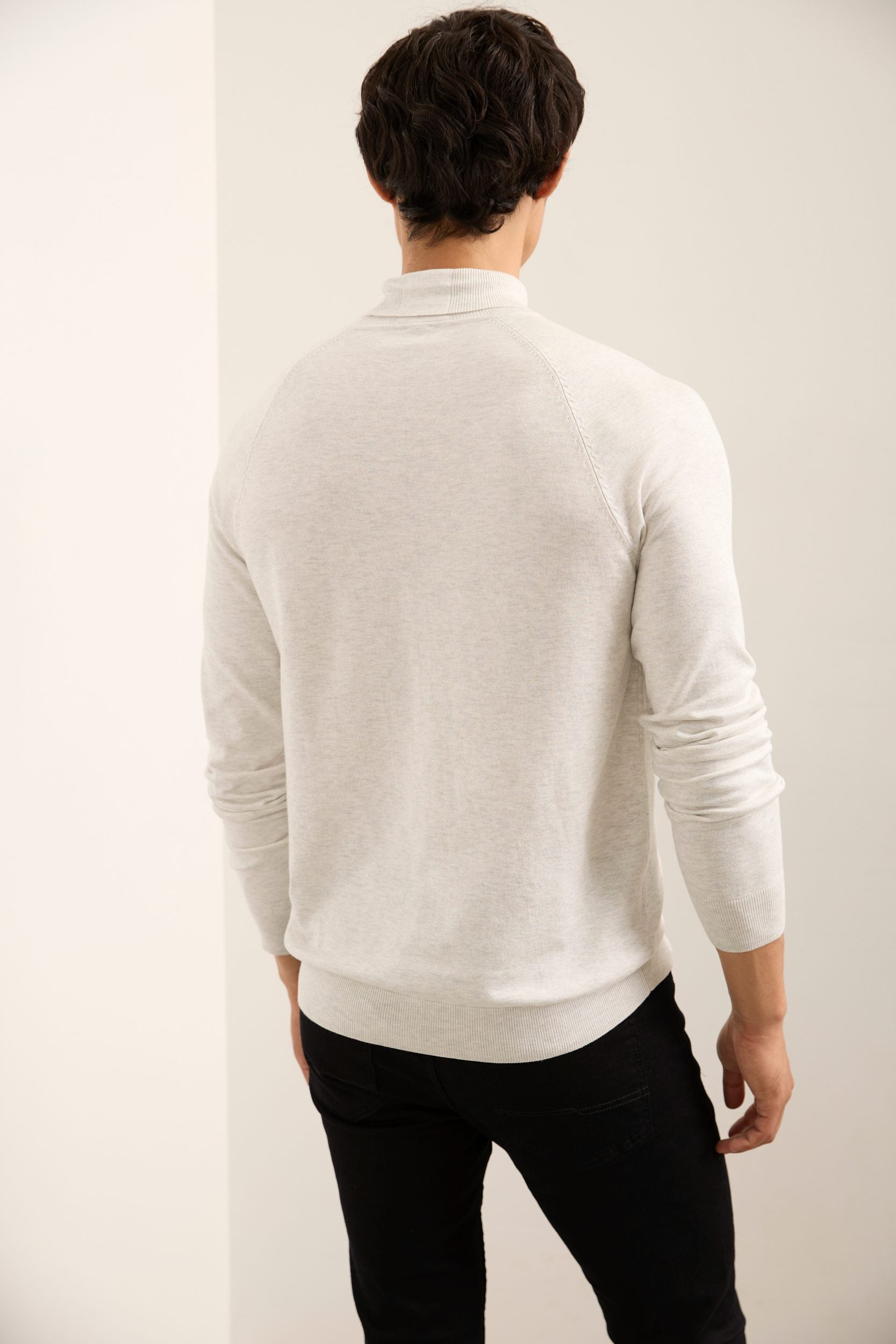 Textured Front Turtle Neck Sweater