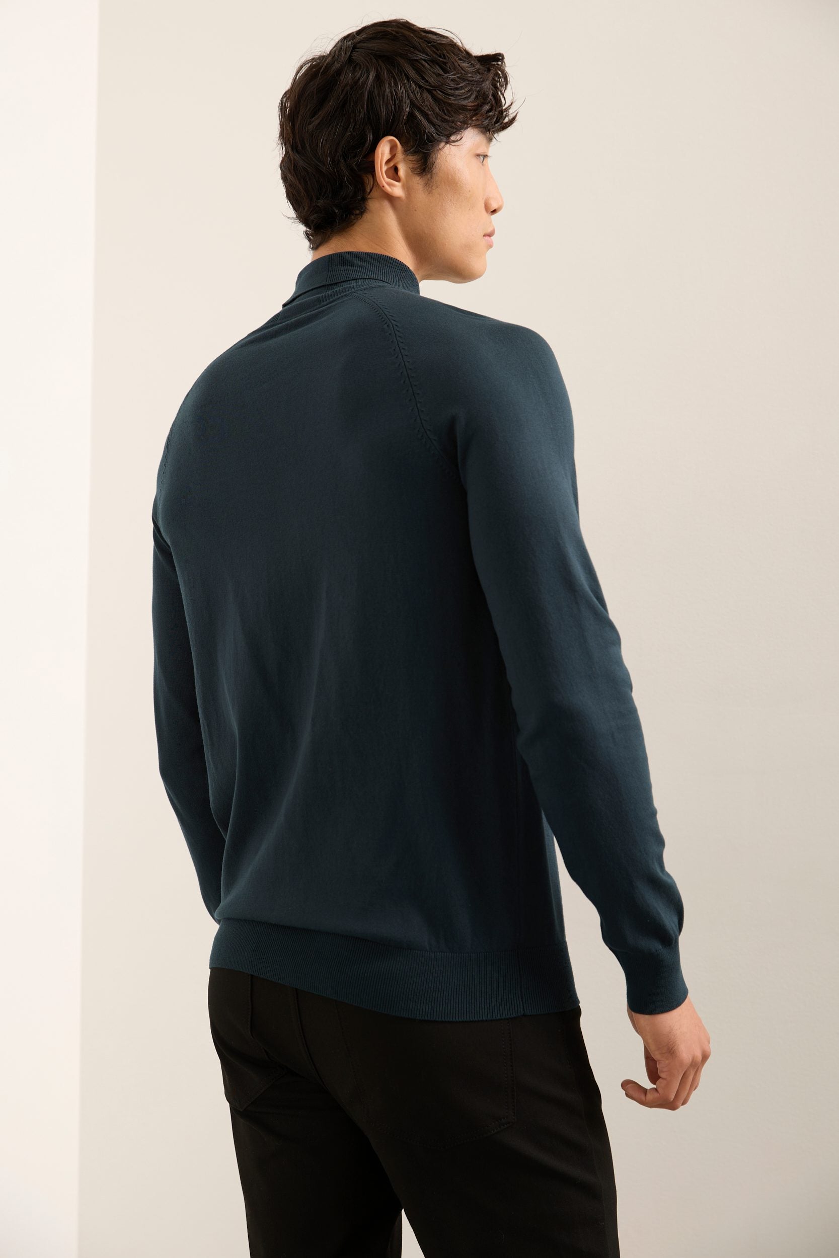 Textured Front Turtle Neck Sweater