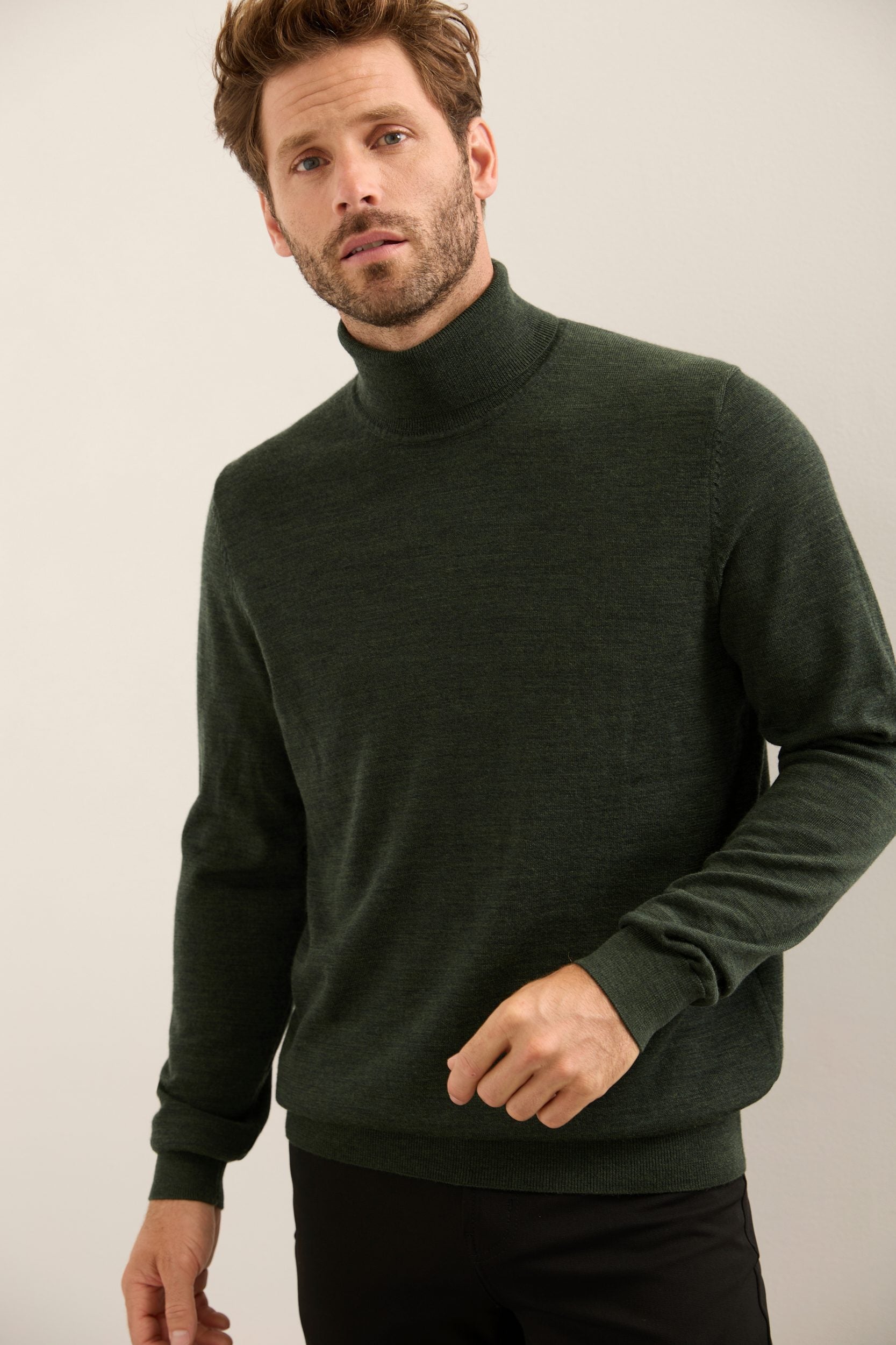 Merino Wool Turtle Neck Sweater