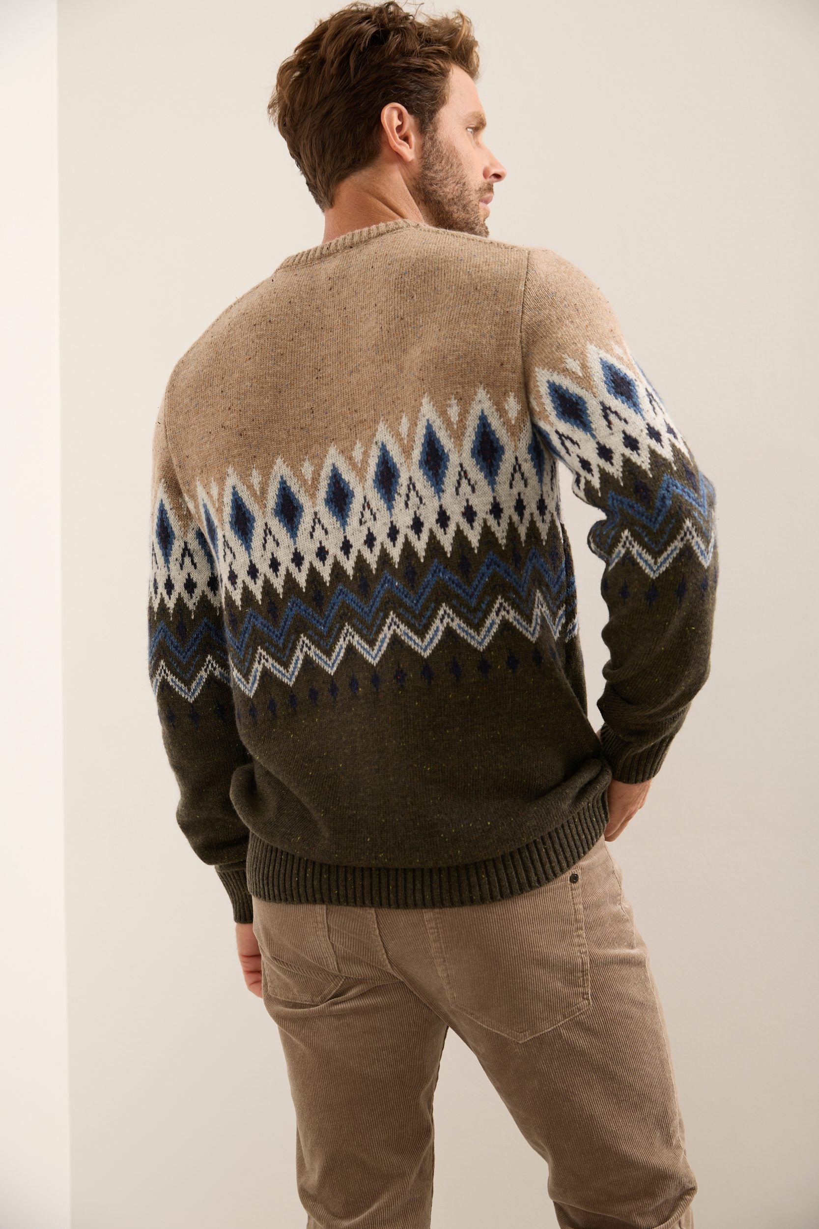 Small Shawl Collar Fair Isle Sweater