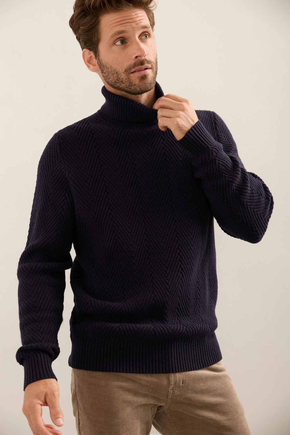 Herringbone Turtle Neck Sweater