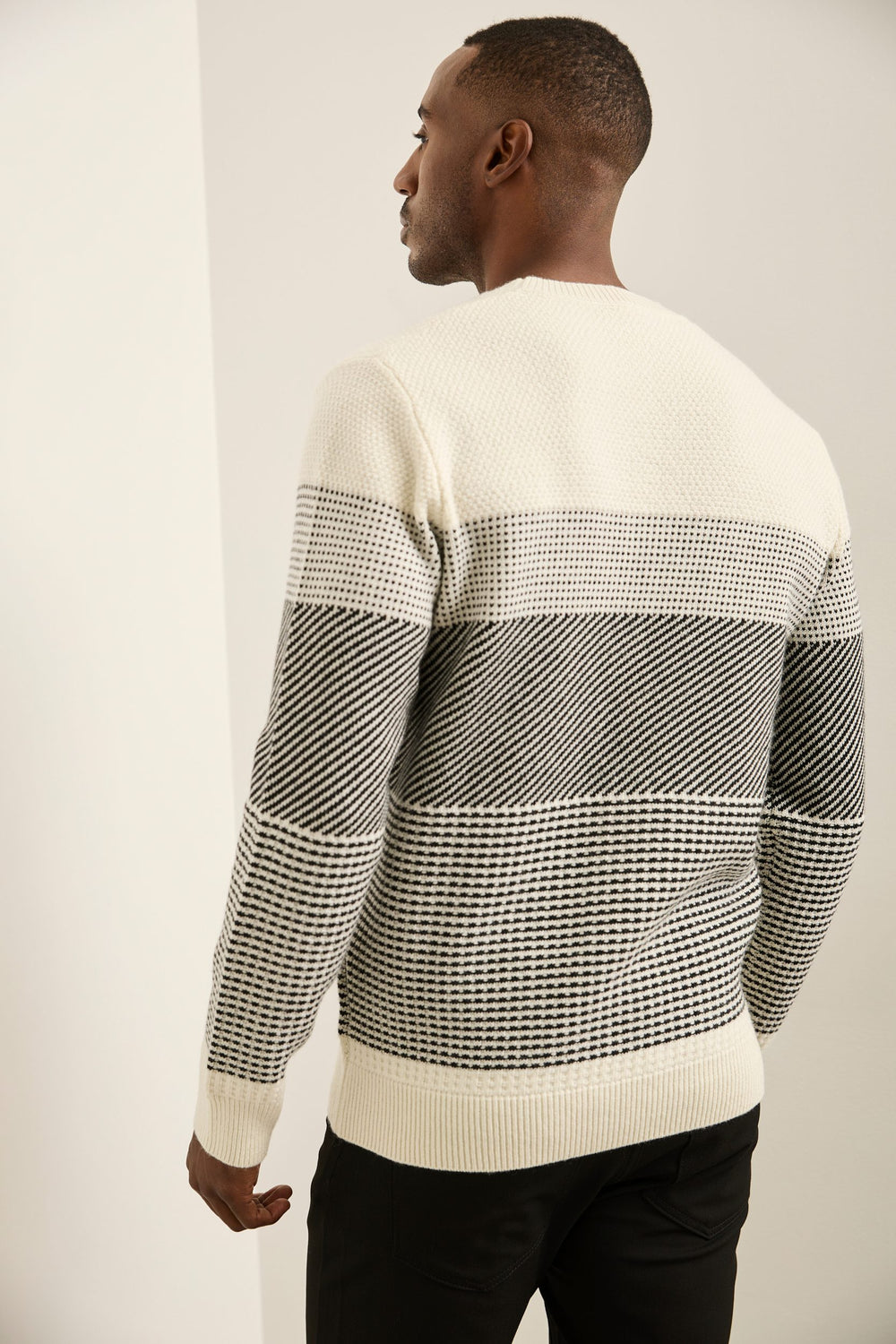 Jacquard Crew Neck Sweater