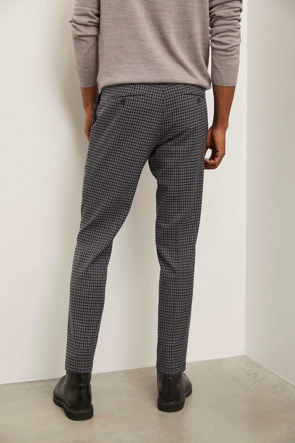 Slim fit micro check pant