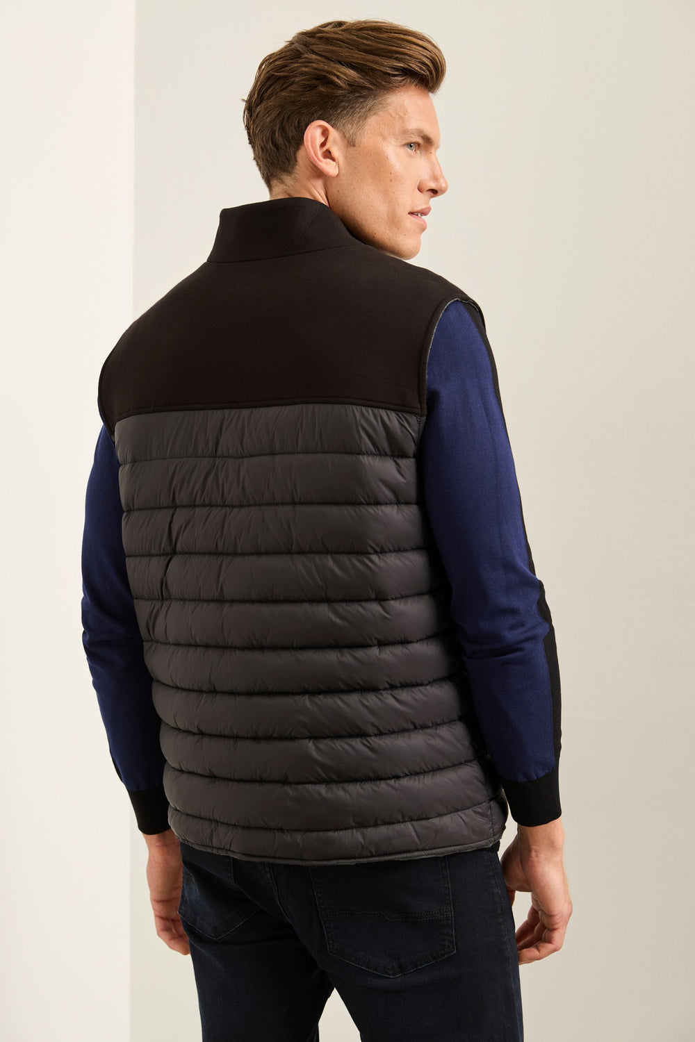 Mixed Fabric Quilted Vest