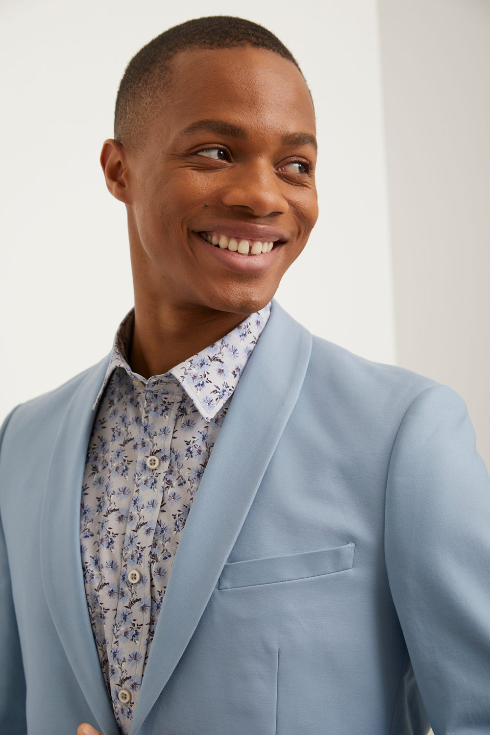 Solid shawl collar Fitted blazer